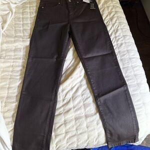 Coated brown slim-Leg Jeans